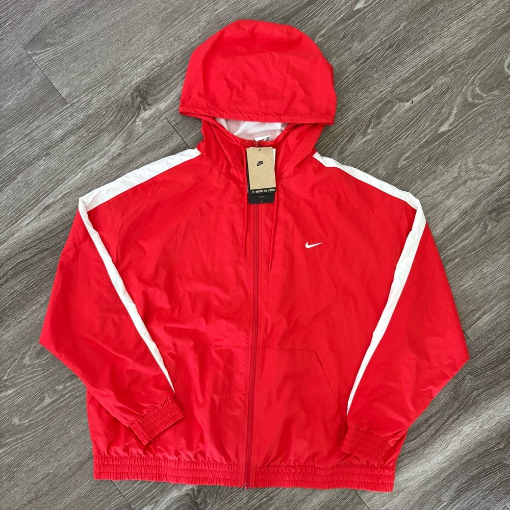 NWT Nike Women's Red Loose Hooded Jacket